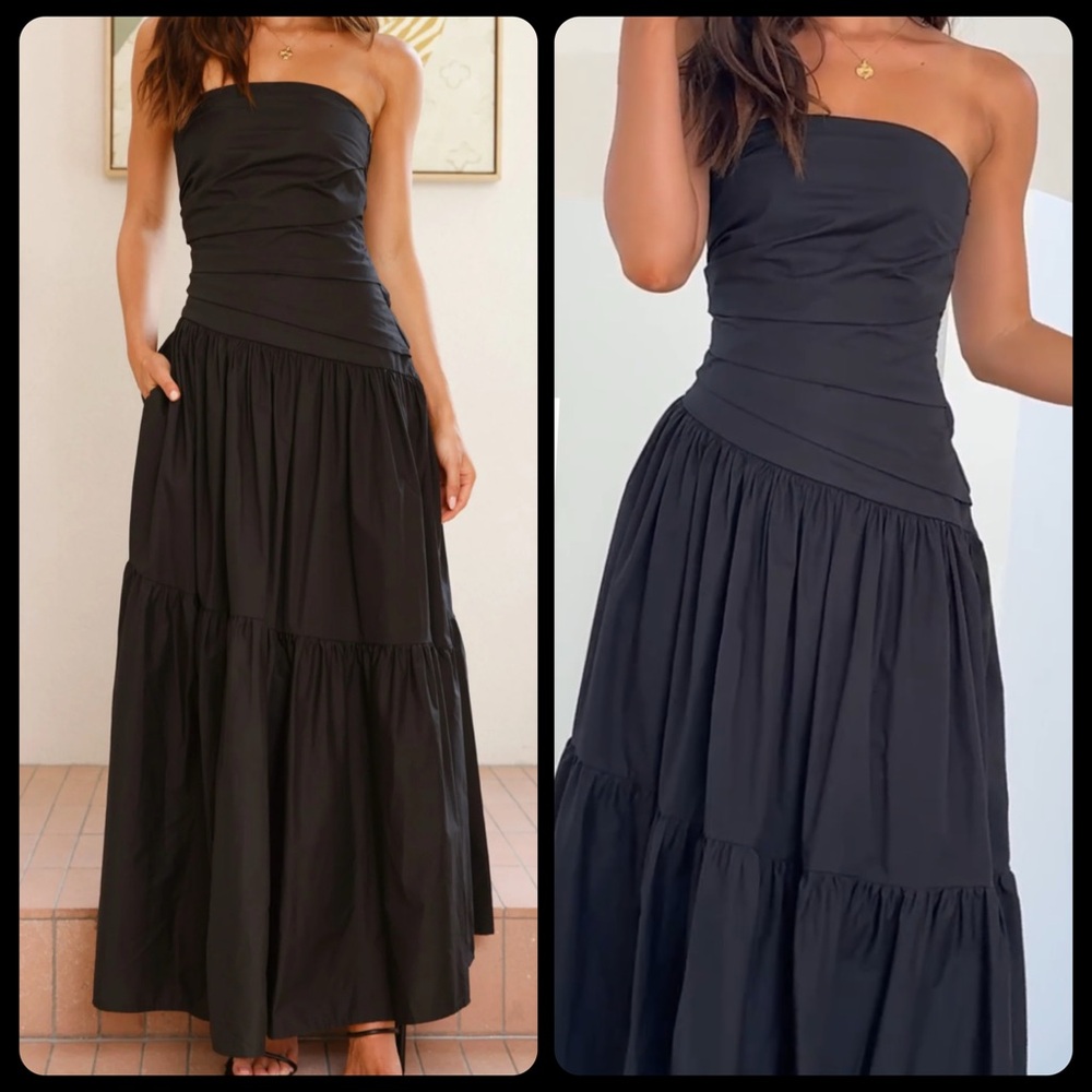 🍒NWT Billy J Lola Strapless Maxi Dress. Black. Size: 10 - Picture 13 of 13